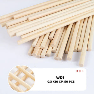 Gift To Love | Wood Stick Plain | Size : 0.3 Cm X 10 Cm | Pcs : 50 Pcs | Code : WD1