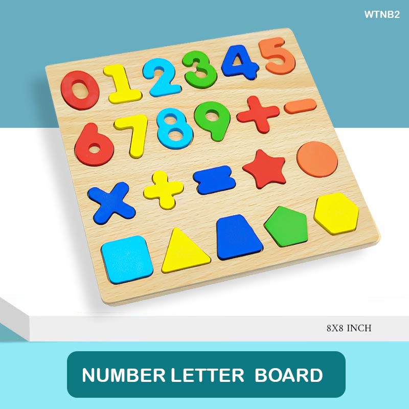 Gift To Love | Numbers Letter Shape Board | Size : 8 X 8 | Code : WTNB2