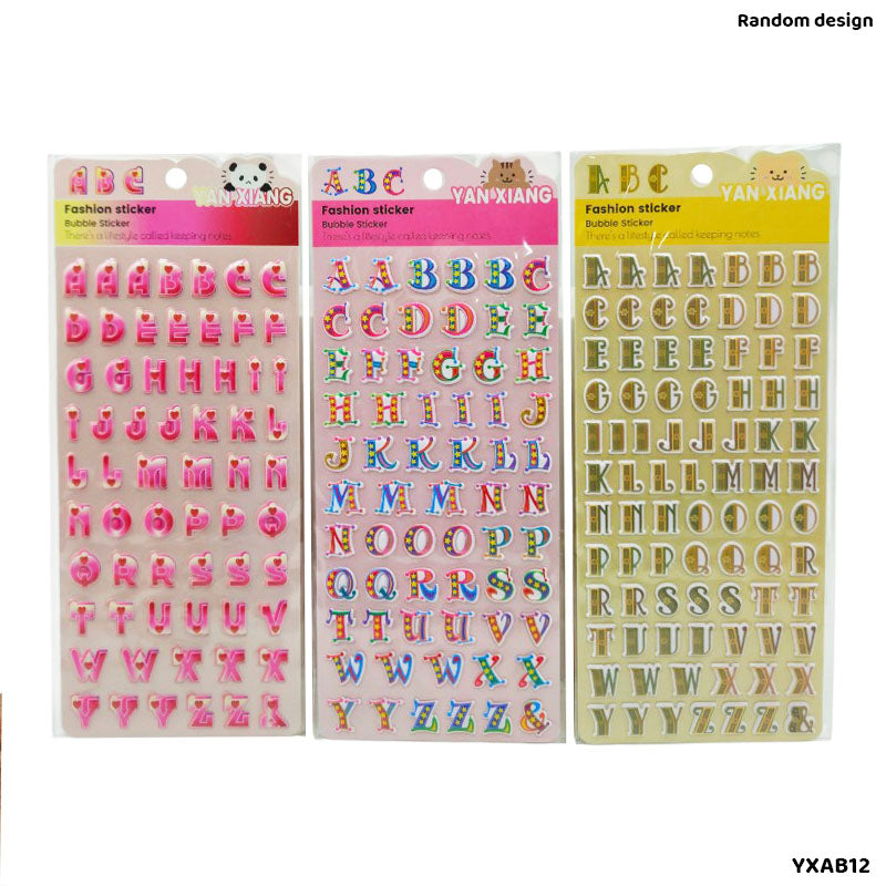 Gift To Love | Fashion Bubble Alphanumeric Sticker | Code : YXAB12