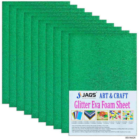 Gift To Love | A4 Glitter Foam Sheet Without Sticker | Color : Green | Code : 00196GN