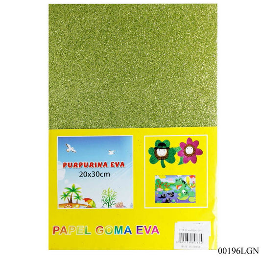 Gift To Love | A4 Glitter Foam Sheet Without Sticker | Color : Light Green | Code : 00196LGN