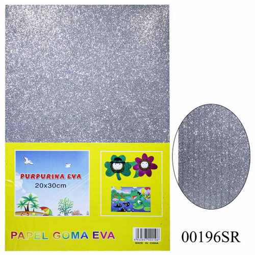 Gift To Love | A4 Glitter Foam Sheet Without Stk Silver | Code : 00196SR