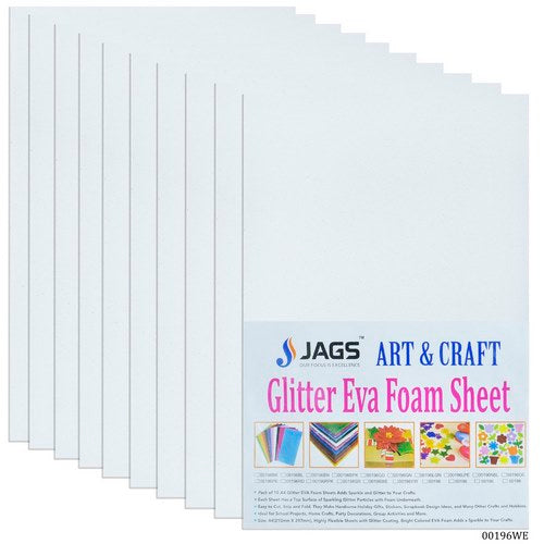 Gift To Love | A4 Glitter Foam Sheet Without Stick White | Code : 00196WE