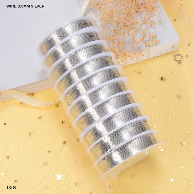 WIRE 0.3MM SILVER (10 ROLL) (03S) - GIFT TO LOVE