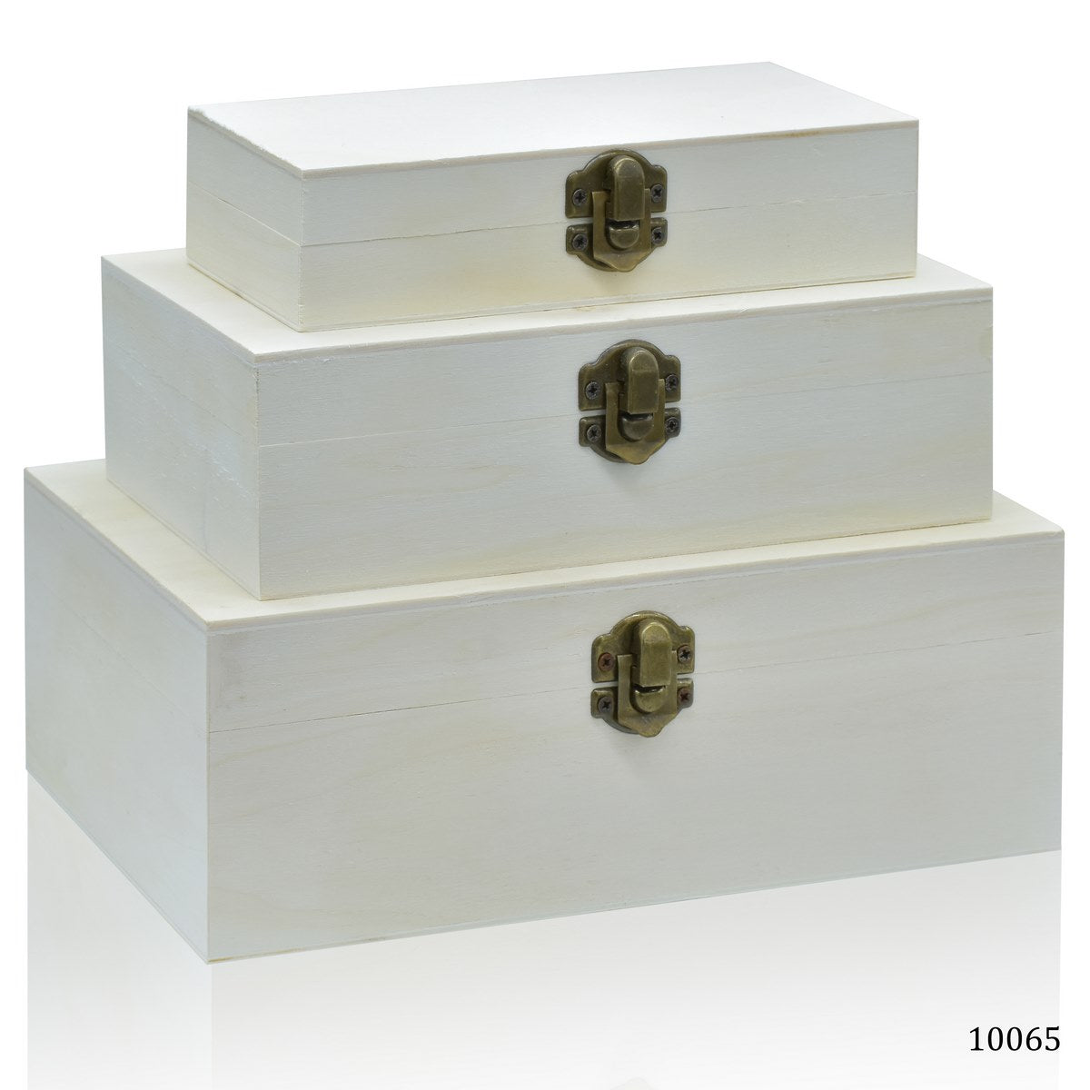 Gift To Love | Wooden Empty Box Rectangle Shape | Pcs : Set Of 3 Pcs | Code : 10065