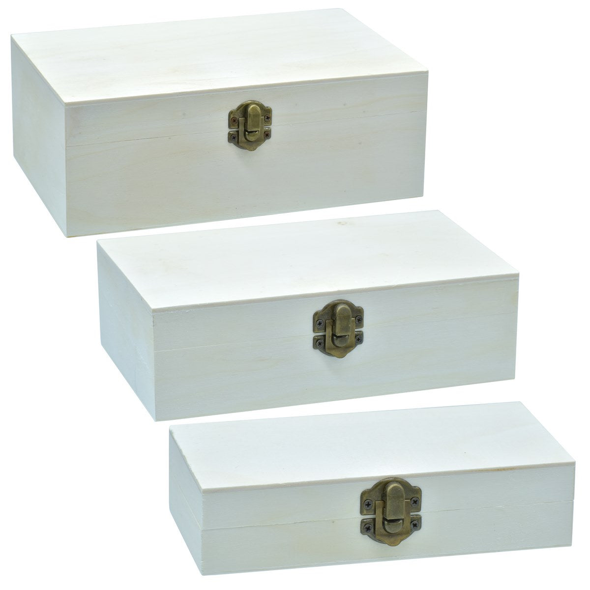 Gift To Love | Wooden Empty Box Rectangle Shape | Pcs : Set Of 3 Pcs | Code : 10065