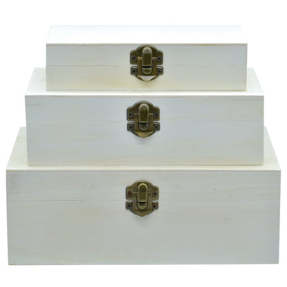 Gift To Love | Wooden Empty Box Rectangle Shape | Pcs : Set Of 3 Pcs | Code : 10065