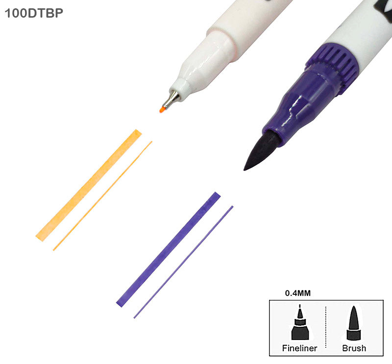 Gift To Love | Dual Tip Brush Pen | Pcs : 100 Pcs | Code : 100DTBP