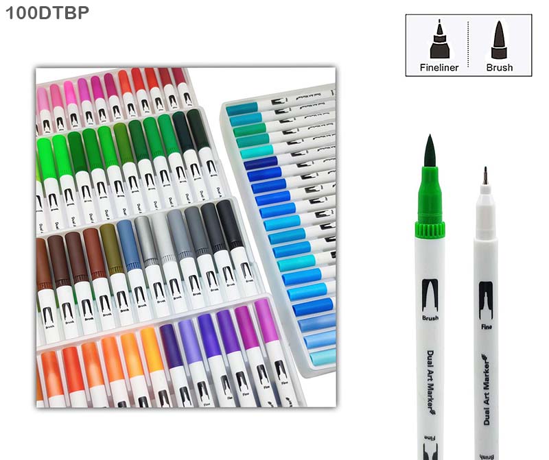 Gift To Love | Dual Tip Brush Pen | Pcs : 100 Pcs | Code : 100DTBP