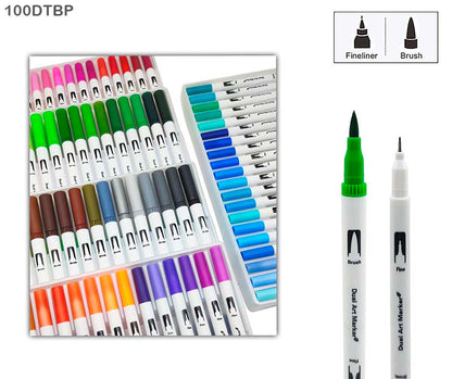 Gift To Love | Dual Tip Brush Pen | Pcs : 100 Pcs | Code : 100DTBP
