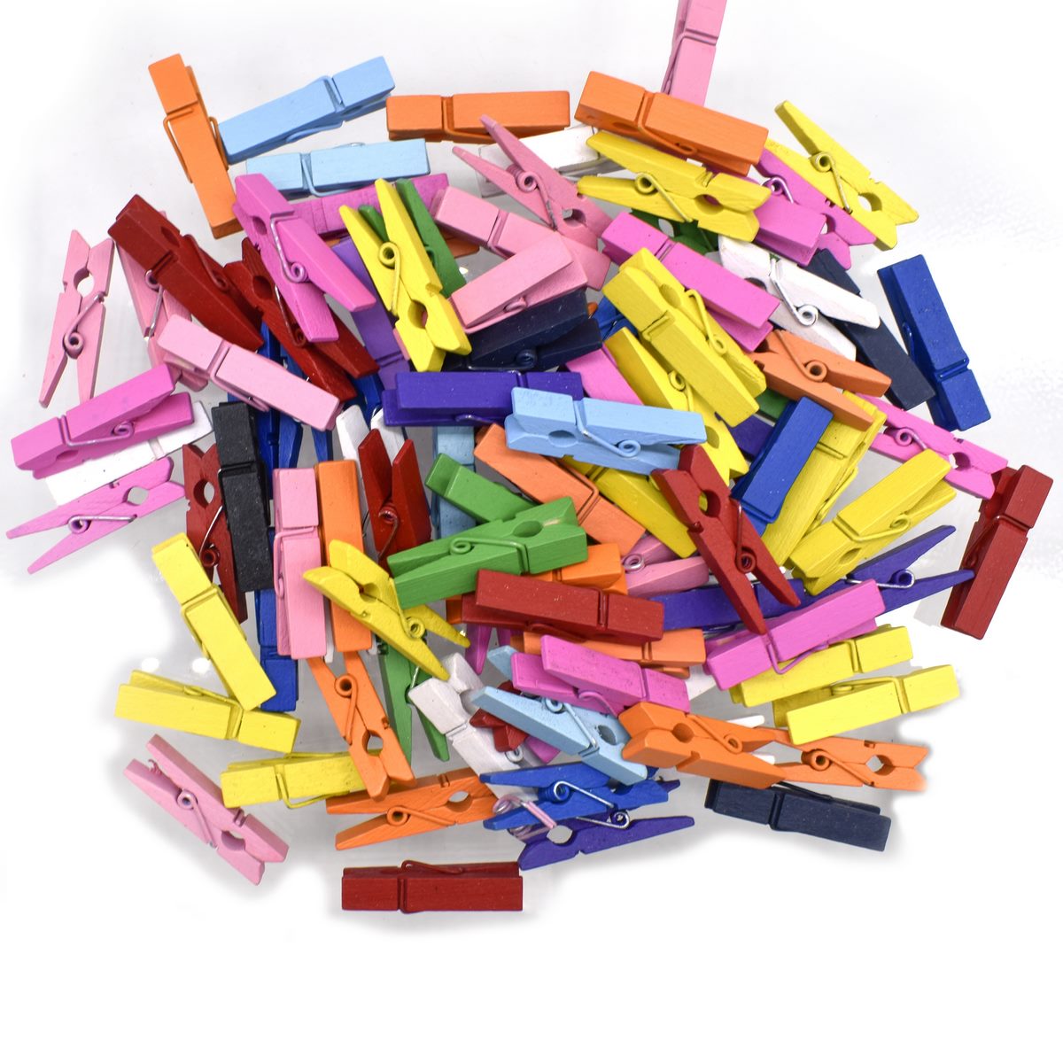 Gift To Love | Wooden Clip | Color : Colour | Size : 35 Mm | Pcs : 100 Pcs | Code : 100P35MMC