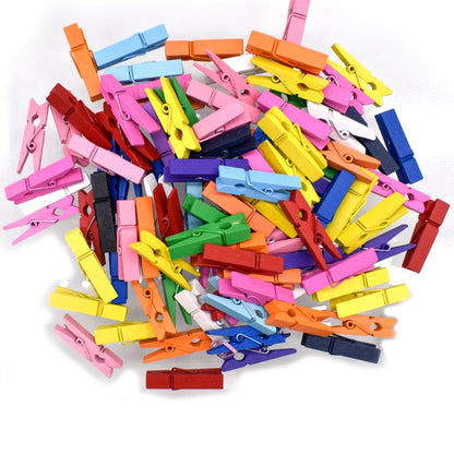 Gift To Love | Wooden Clip | Color : Colour | Size : 35 Mm | Pcs : 100 Pcs | Code : 100P35MMC