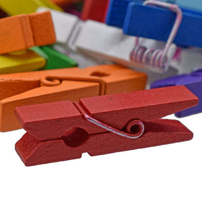 Gift To Love | Wooden Clip | Color : Colour | Size : 35 Mm | Pcs : 100 Pcs | Code : 100P35MMC