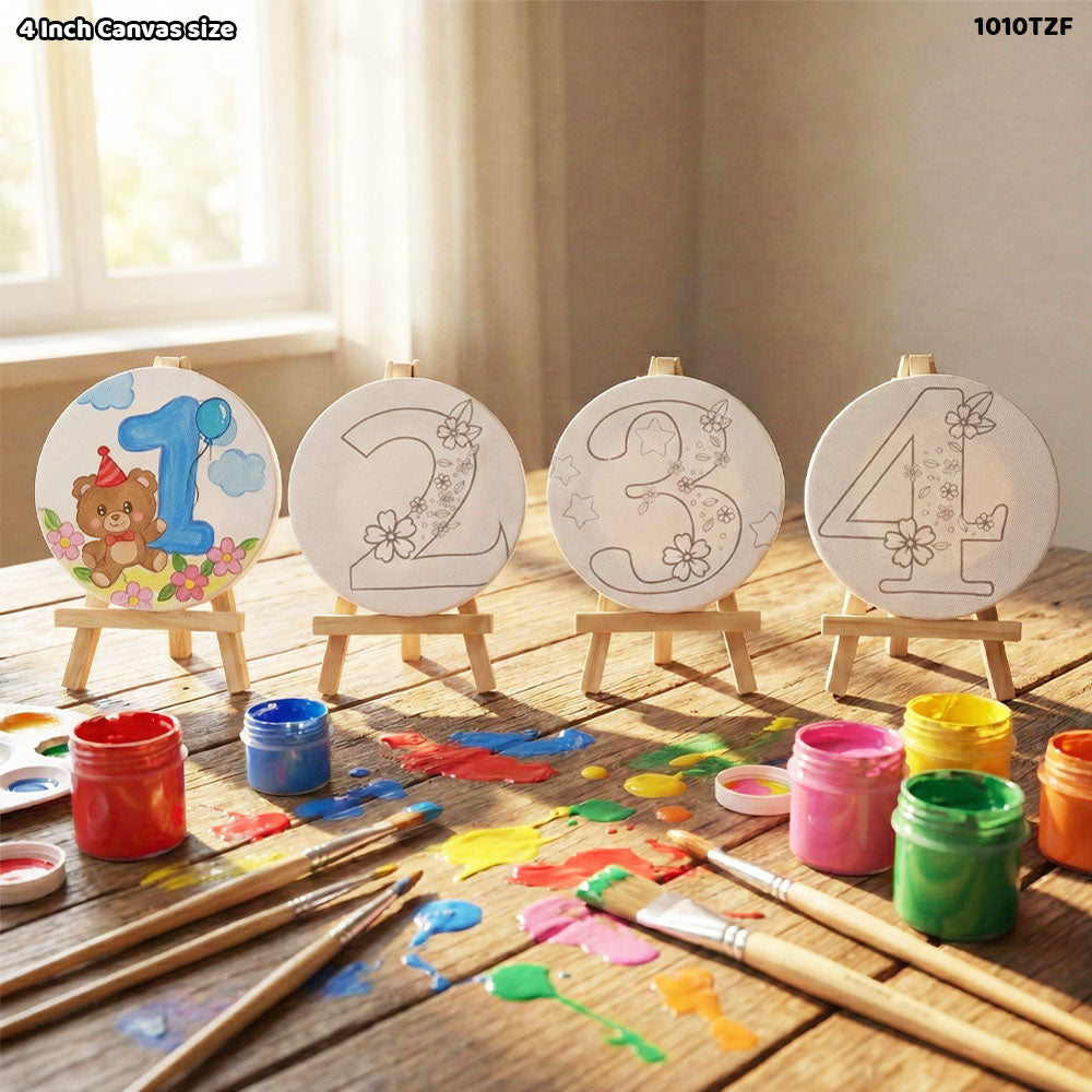 Gift To Love | Mini Canvas And Easel Printed | Size : 4 Inch Round | Code : 1010TZF