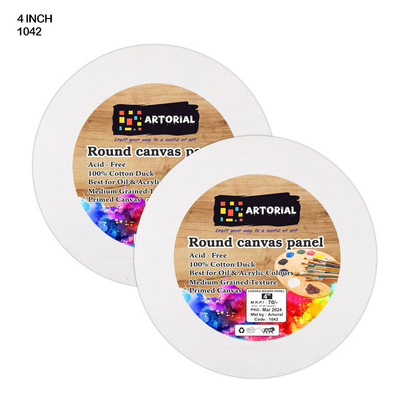 Ao Canvas Board Round 4 Inch-Gift To Love-Art & Craft
