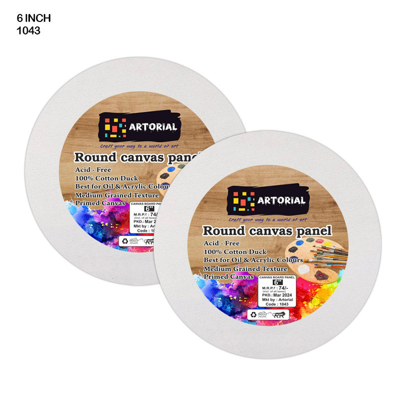 Ao Canvas Board Round 6 Inch-Gift To Love-Art & Craft