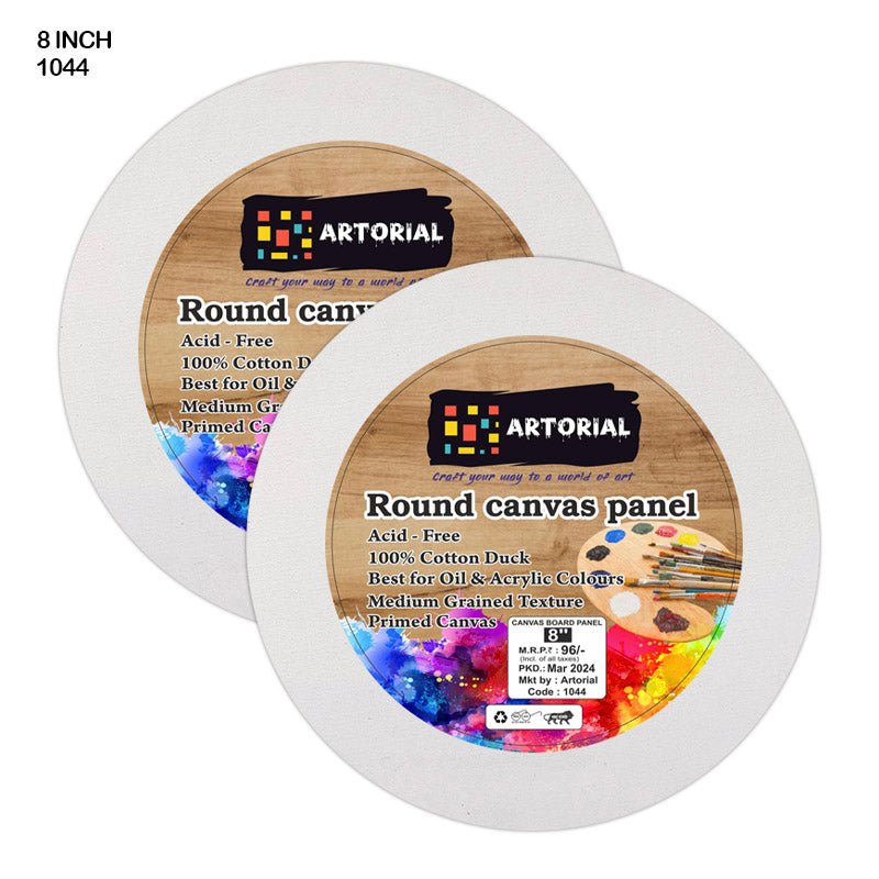 Ao Canvas Board Round 8 Inch (1044)-Gift To Love-Art & Craft