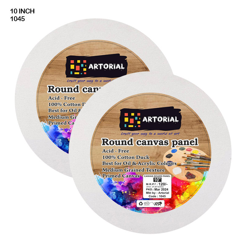 Ao Canvas Board Round 10 Inch (1045)-Gift To Love-Art & Craft