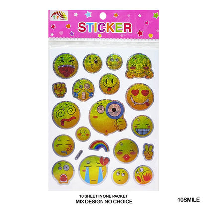 Gift To Love | Smile Sticker | Pcs : 10 Sheets | Code : 10SMILE