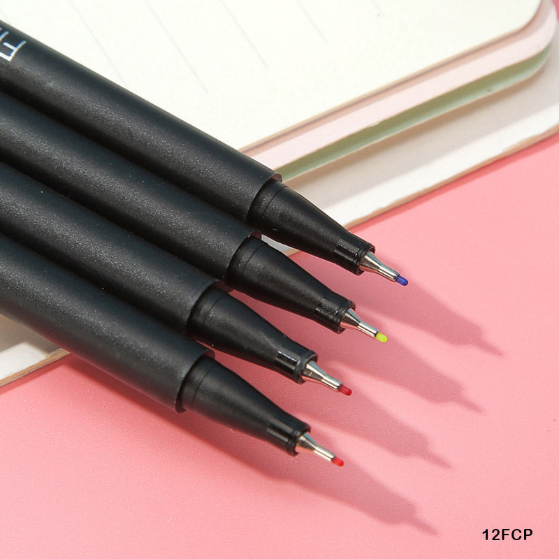 Gift To Love | Fineliner Color Pen | Size : 0.4 Mm | Pcs : 12 Pcs | Code : 12FCP