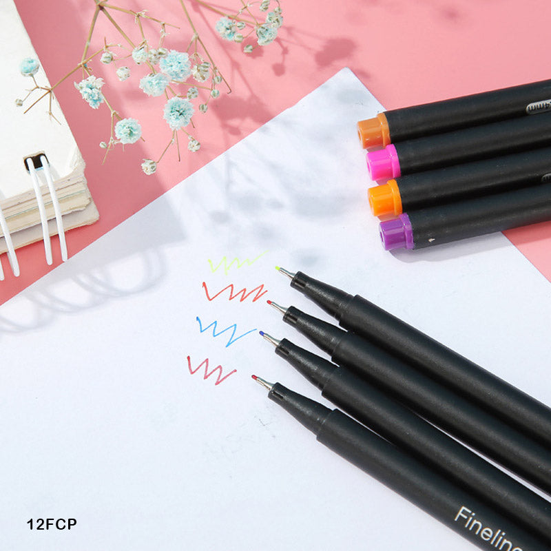 Gift To Love | Fineliner Color Pen | Size : 0.4 Mm | Pcs : 12 Pcs | Code : 12FCP