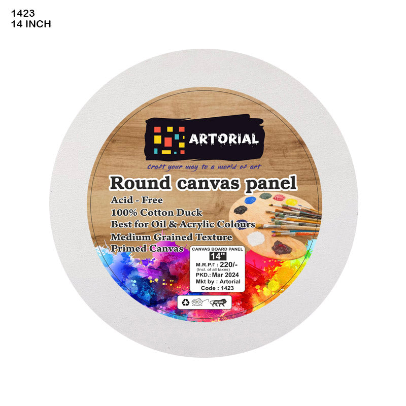 Ao Canvas Board Round 14 Inch (1423)-Gift To Love-Art & Craft