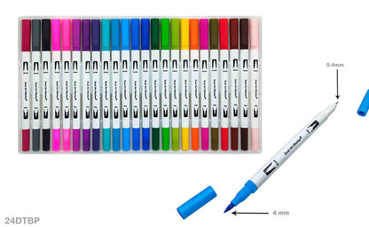 Gift To Love | Dual Tip Brush Pen | Pcs : 24 Pcs | Code : 24DTBP