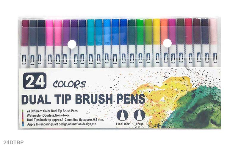 Gift To Love | Dual Tip Brush Pen | Pcs : 24 Pcs | Code : 24DTBP