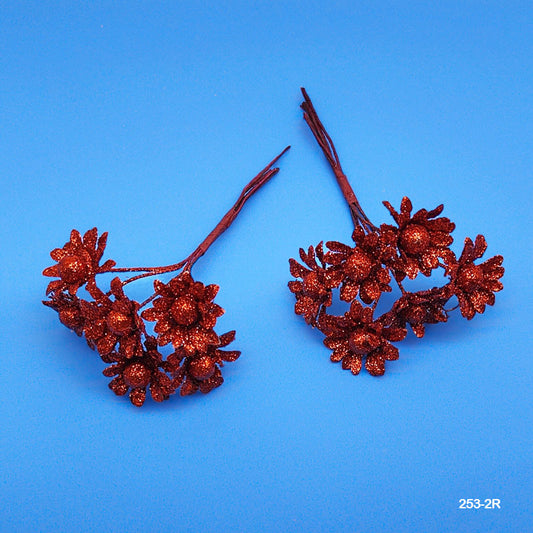 Gift To Love | Glitter Sun Flower | Color : Red | Pcs : 72 Pcs | Code : 253-2R