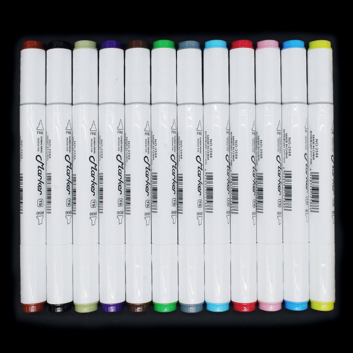Gift To Love | Touch Marker 2 In 1 Pen Set With Box | Pcs : 12 Pcs | Code : 2588-12