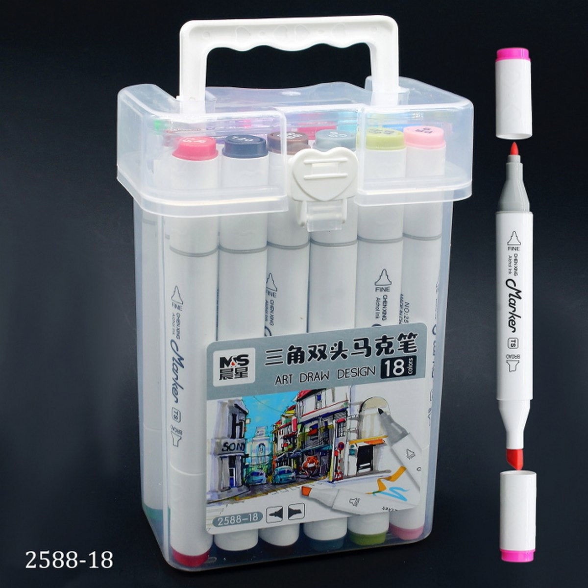 Gift To Love | Touch Marker 2 In 1 Pen Set With Box | Pcs : 18 Pcs | Code : 2588-18
