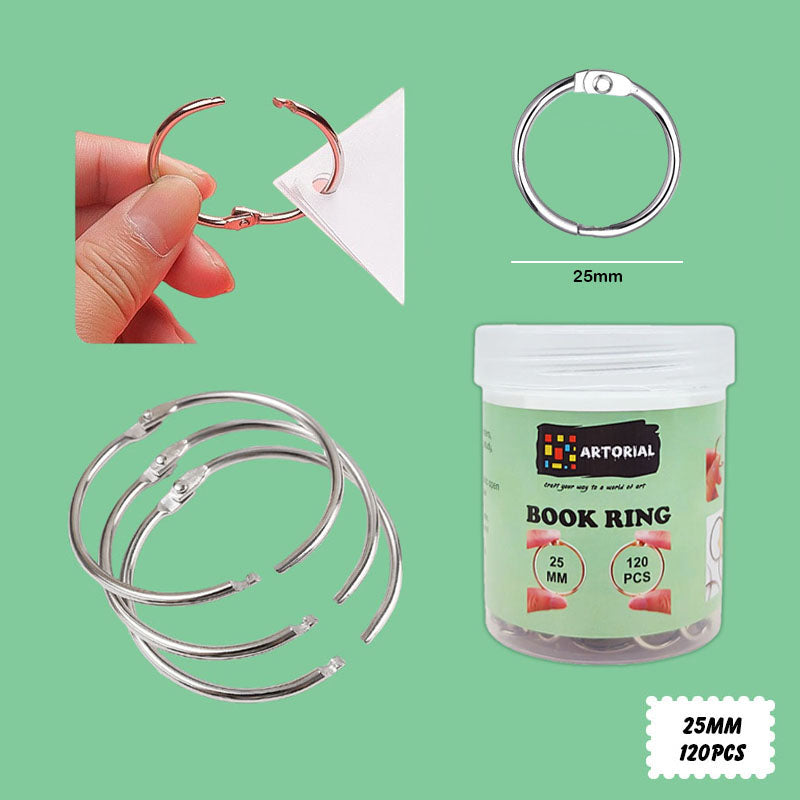 Gift To Love | Book Ring | Color : Silver | Size : 25 Mm | Pcs : 120 Pcs | Code : 25MM