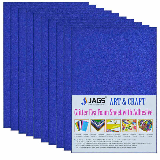 Gift To Love | A4 Glitter Foam Sheet With Sticker | Color : Navy Blue | Code : 26164BL