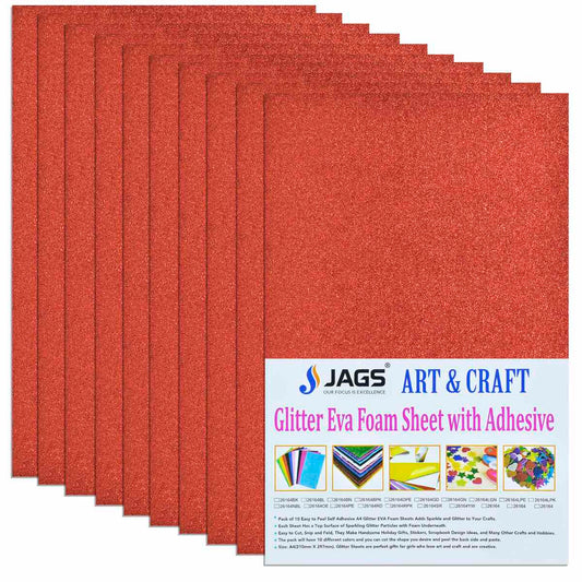 Gift To Love | A4 Glitter Foam Sheet With Sticker | Color : Red | Code : 26164RD