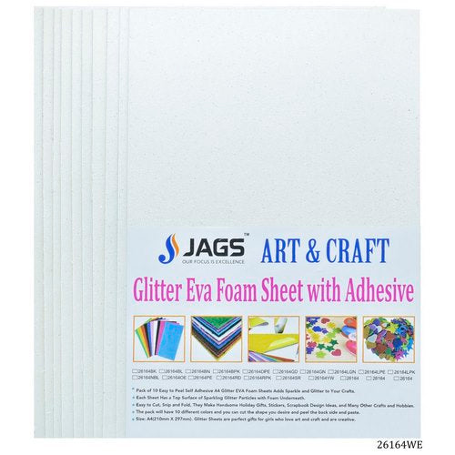 Gift To Love | A4 Glitter Foam Sheet With Sticker White | Code : 26164WE