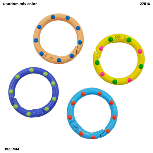 Gift To Love | Round Key Hook | Color : Multi Color | Size : 3X25 Mm | Pcs : 4 Pcs | Code : 27510