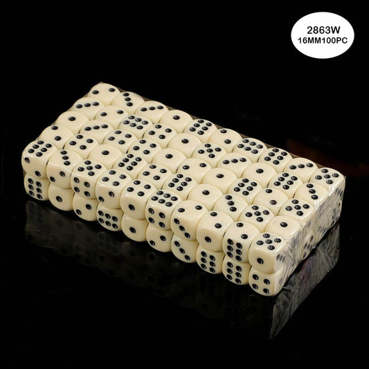 Gift To Love | Dice | Color : White | Size : 16 Mm | Pcs : 100 Pcs | Code : 2863W