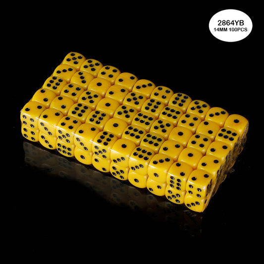 Gift To Love | Dice | Color : Yellow Black | Size : 14 Mm | Pcs : 100 Pcs | Code : 2864YB