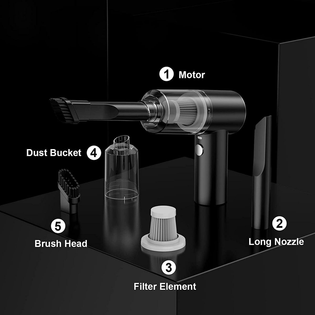 Gift To Love | Portable Mini Home And Car Vacuum Cleaner | Pcs : 2 In 1 | Code : 2IN1VC