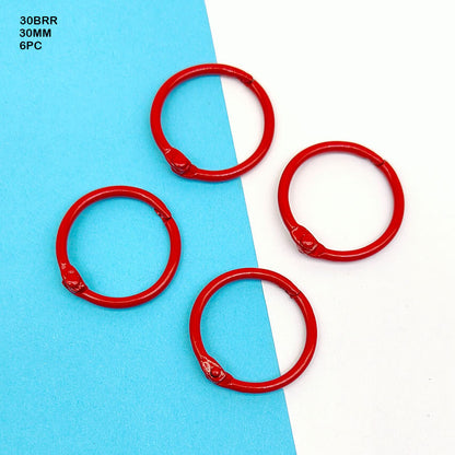Gift To Love | Book Binding Ring | Color : Red | Size : 30 Mm | Pcs : 6 Pcs | Code : 30BRR