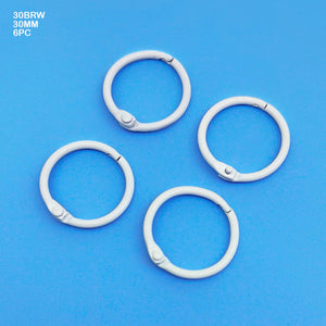 Gift To Love | Book Binding Ring | Color : White | Size : 30 Mm | Pcs : 6 Pcs | Code : 30BRW