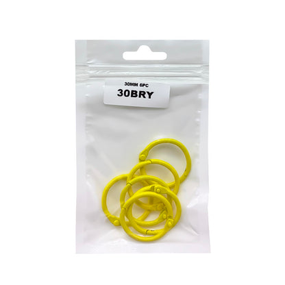 Gift To Love | Book Binding Ring | Color : Yellow | Size : 30 Mm | Pcs : 6 Pcs | Code : 30BRY