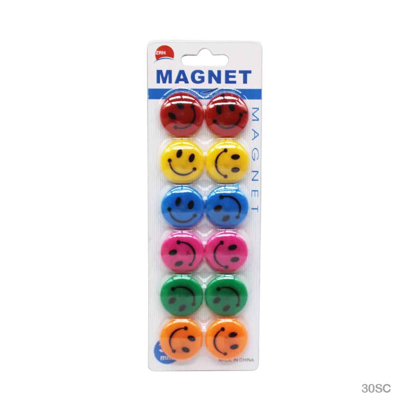30MM SMILE MAGNET COLOR 12PCS (30SC) - GIFT TO LOVE