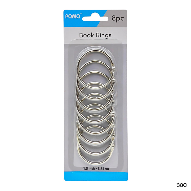 Gift To Love | Card Ring | Color : Silver | Size : 38 Mm | Pcs : 8 Pcs | Code : 38C