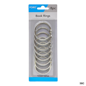 Gift To Love | Card Ring | Color : Silver | Size : 38 Mm | Pcs : 8 Pcs | Code : 38C
