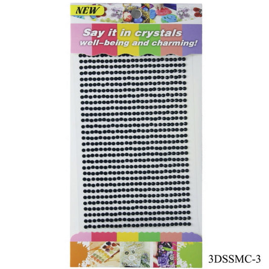 Gift To Love | Diamond Sticker | Color : Black | Size : 3 Mm | Code : 3DSSMC-3