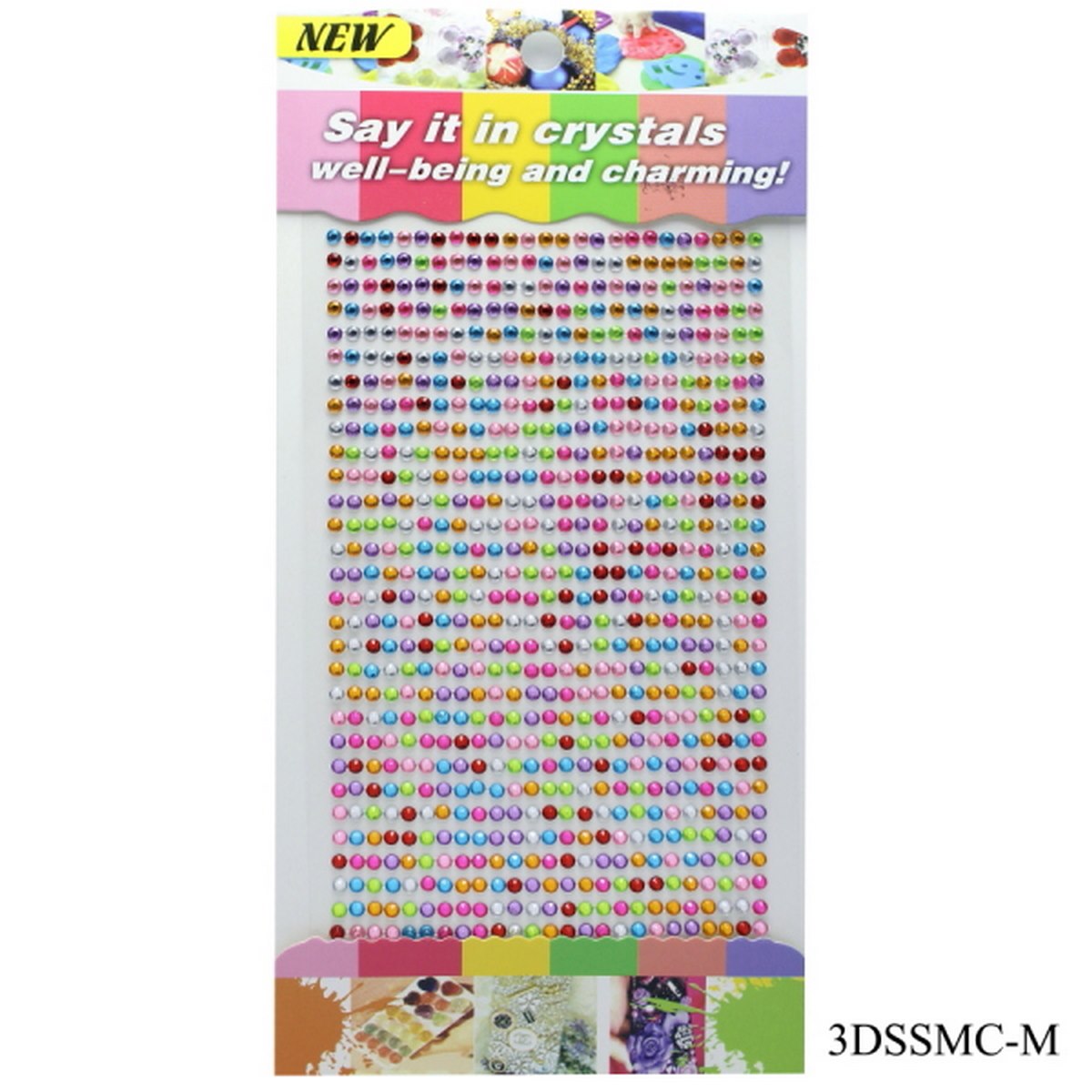 Gift To Love | Sticker Diamond | Color : Multi Colour | Size : 3 Mm | Code : 3DSSMC-M
