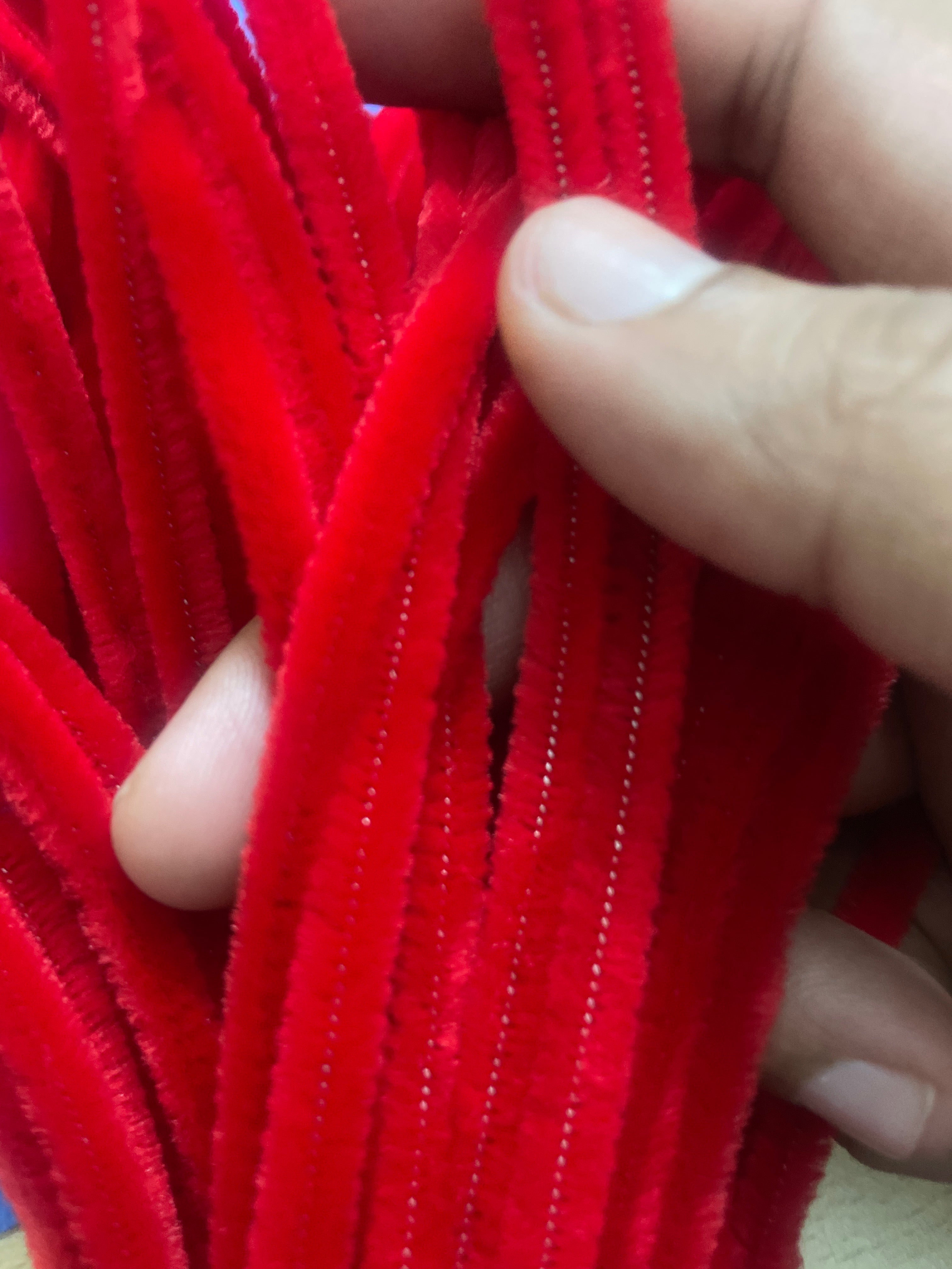 Pipe Cleaner Plain 100 Pcs in 1 Pkt (Tomato Red)