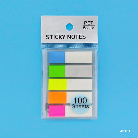 Gift To Love | Sticky Notes | Color : 5 Color 2 Shade | Size : 12 X 45 Mm | Pcs : 5 Tp | Code : 45151