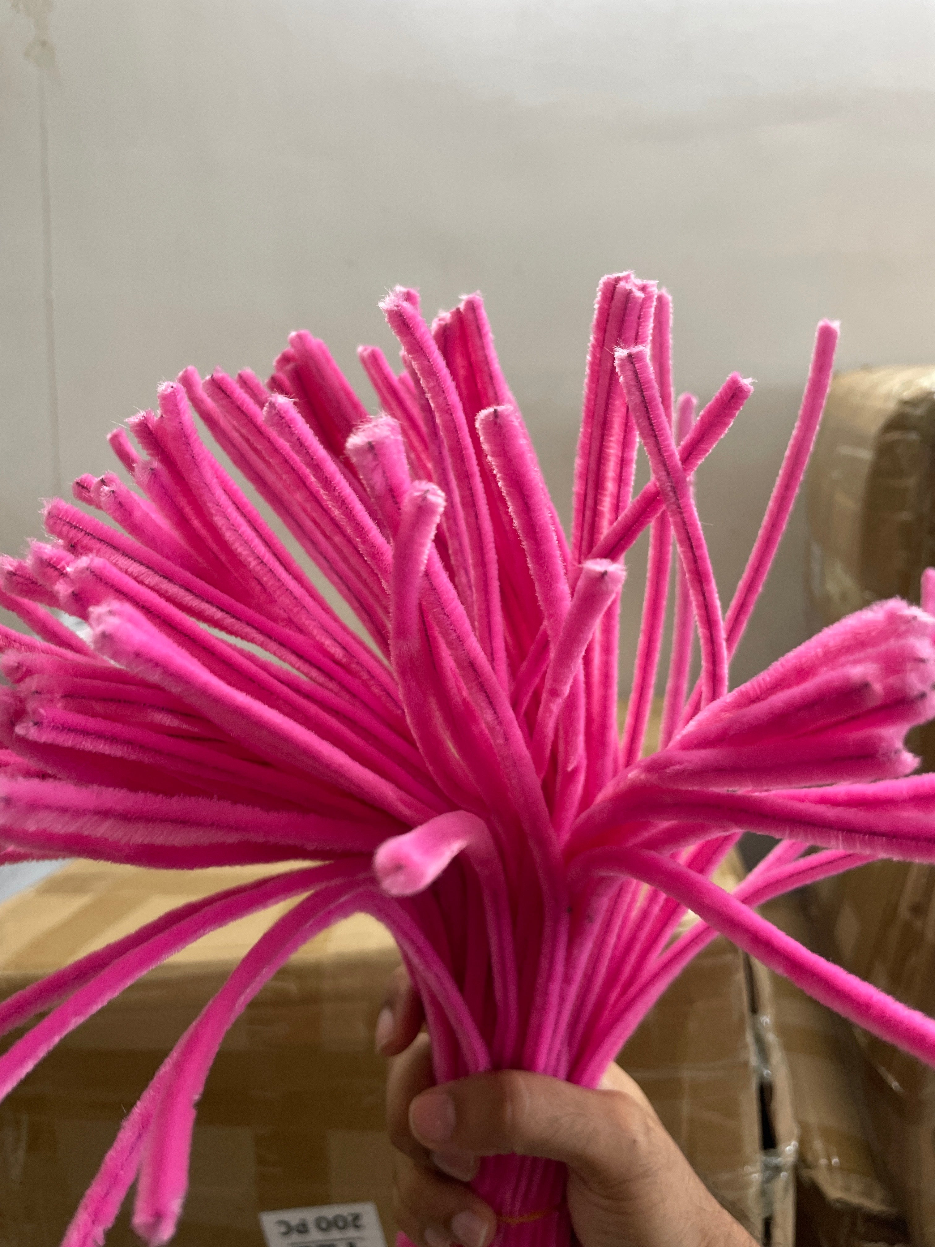 Craft Pipe Cleaner Plain (1 Packet 100 Pcs & Color Pink)